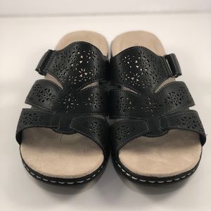 Croft & Barrow Women’s Slides, Black, Size 9